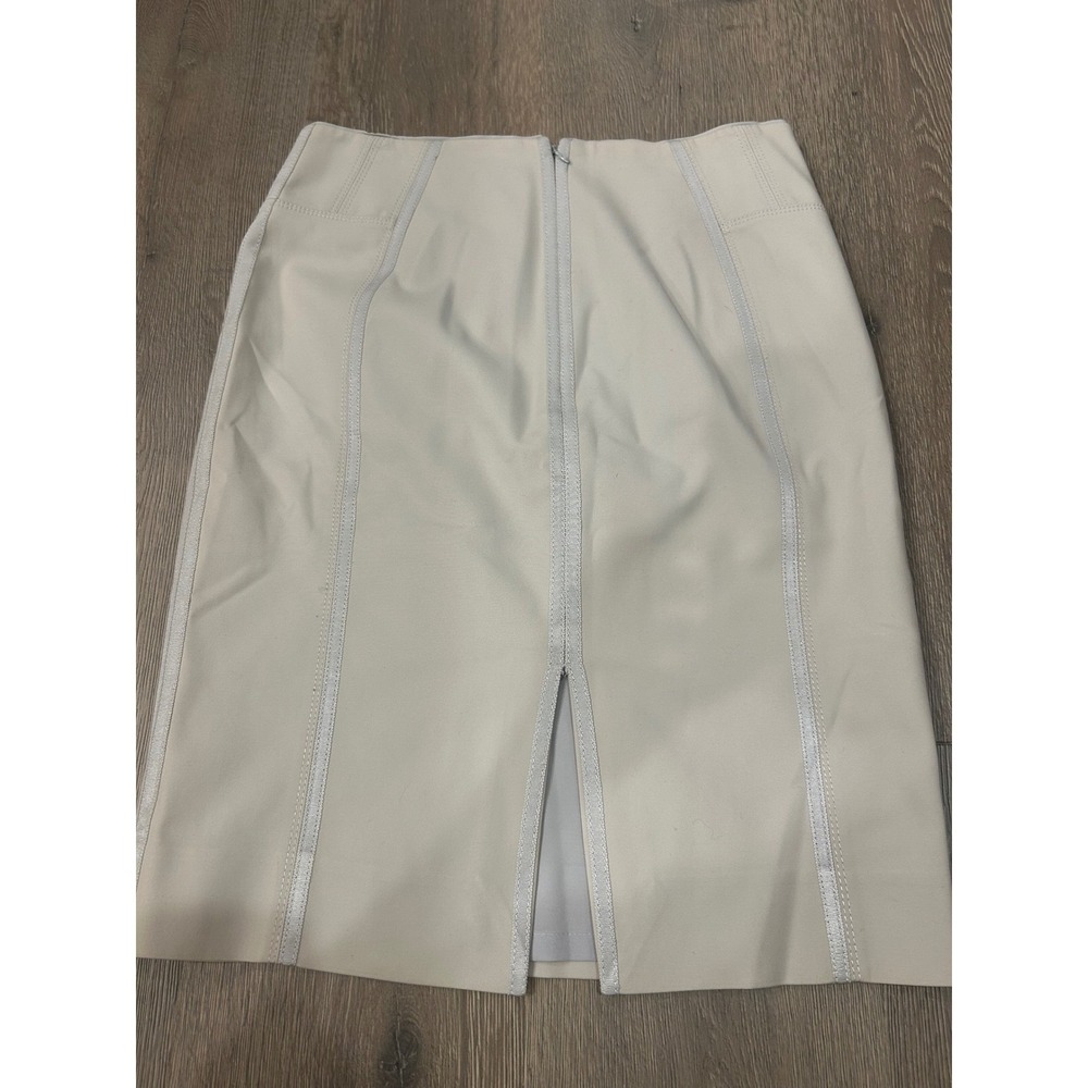 White House Black Market Perfect Form Cream Ribbon Trim Pencil‎ Skirt Size 8 - Picture 9 of 10